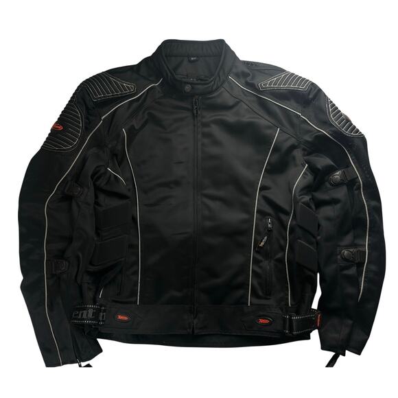 Xelement Men's Black Mesh Long Sleeve Full Zip Motorcycle Jacket Size XXL - Picture 2 of 9
